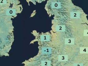 英国天气:英国气象局地图显示，哪些地区一夜之间气温将骤降至零下2摄氏度